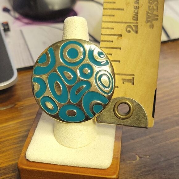 Over Sized Turquoise Blue Gold Accents - Picture 4 of 4